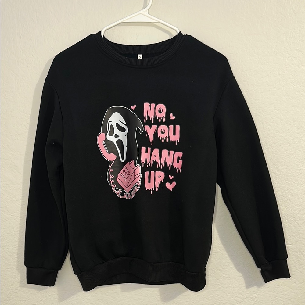Black Sweatshirt with Pink Graphic